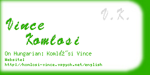 vince komlosi business card